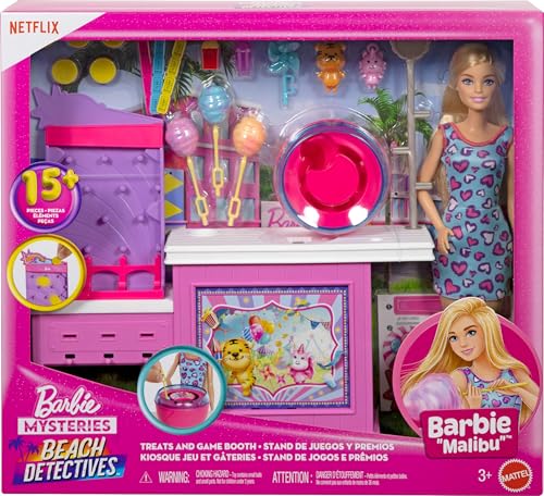 Doll & Cotton Candy Game Booth Playset with 20 Accessories D48028