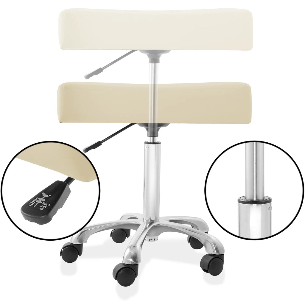 Hydraulic Rolling Salon Stool with Large Seat W481