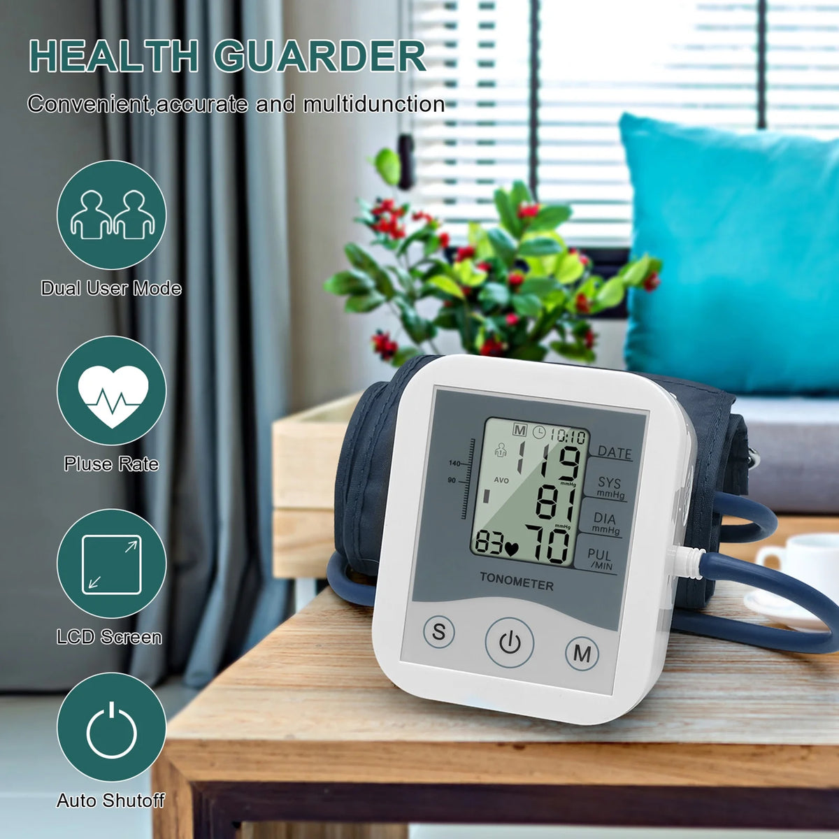 Arm Sphygmomanometer LCD Digital Display J758
