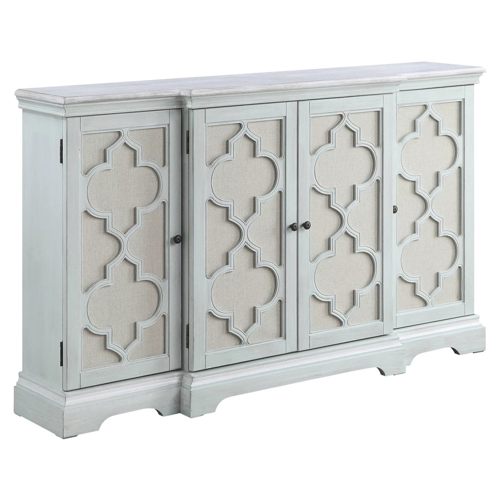 Light Teal Console Table with Door J1664