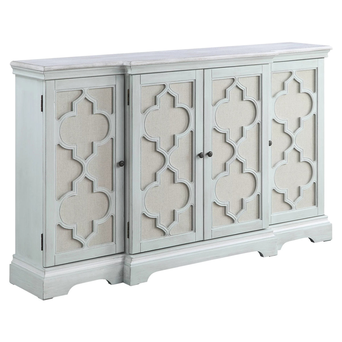 Light Teal Console Table with Door J1664