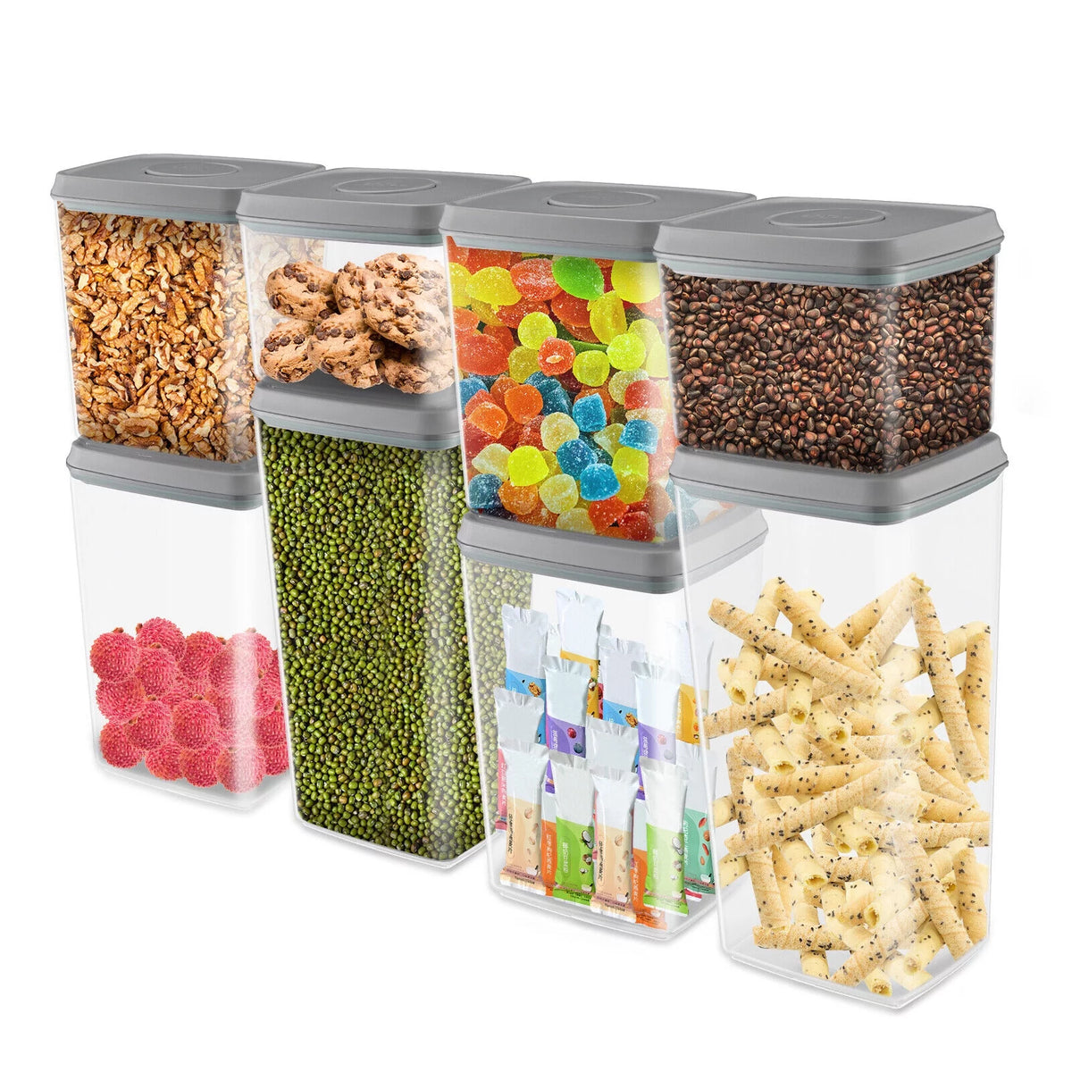 8 Piece Airtight Stackable Plastic Food Storage Containers W552