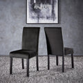 Black Velvet Upholstered Dining Chairs Set of 2 J9788