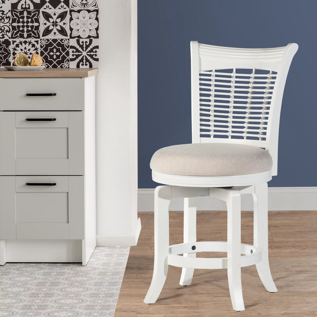 White Wood Counter Height Swivel Stool A903
