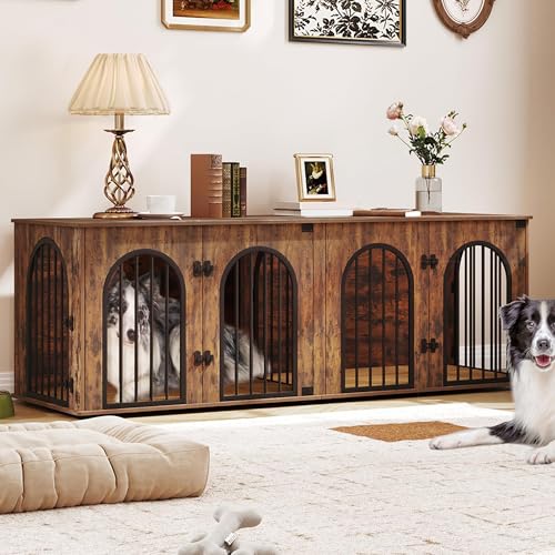 71" Wooden Dog Crate Furniture with Divider G15693