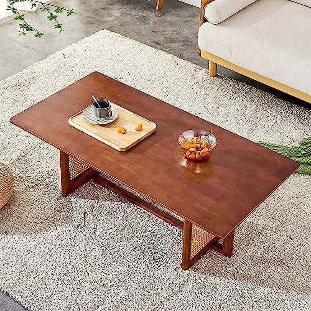 Rectangle Rustic Wood Coffee Table with Metal Legs P669227