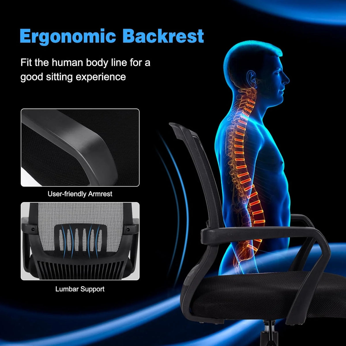 Black Mesh Ergonomic Office Chair L731