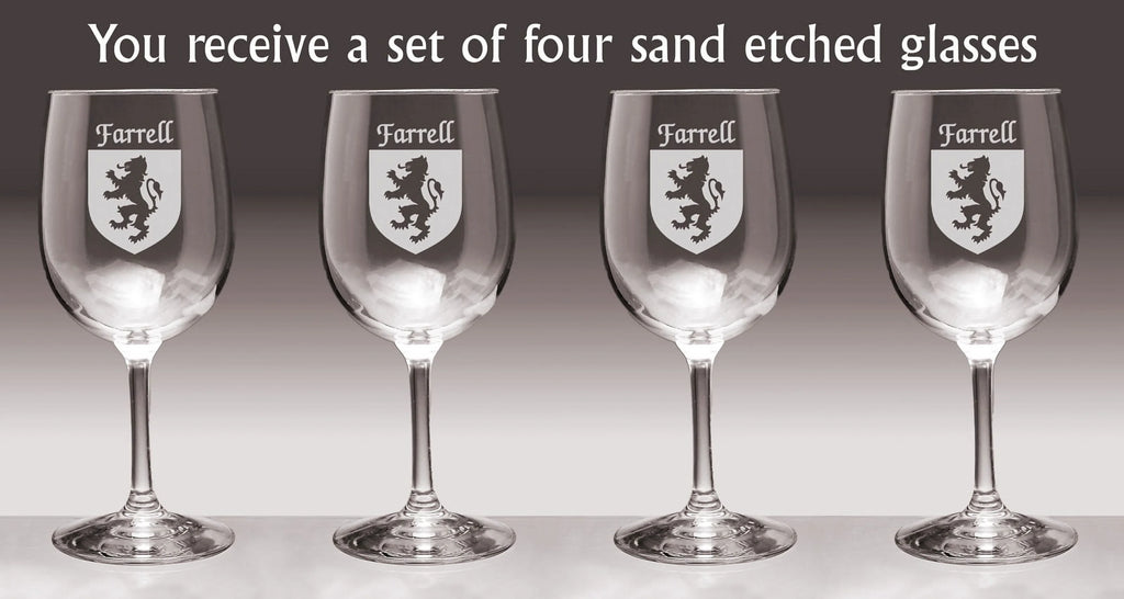 Irish Coat of Arms Wine Glasses Set of 4 F829