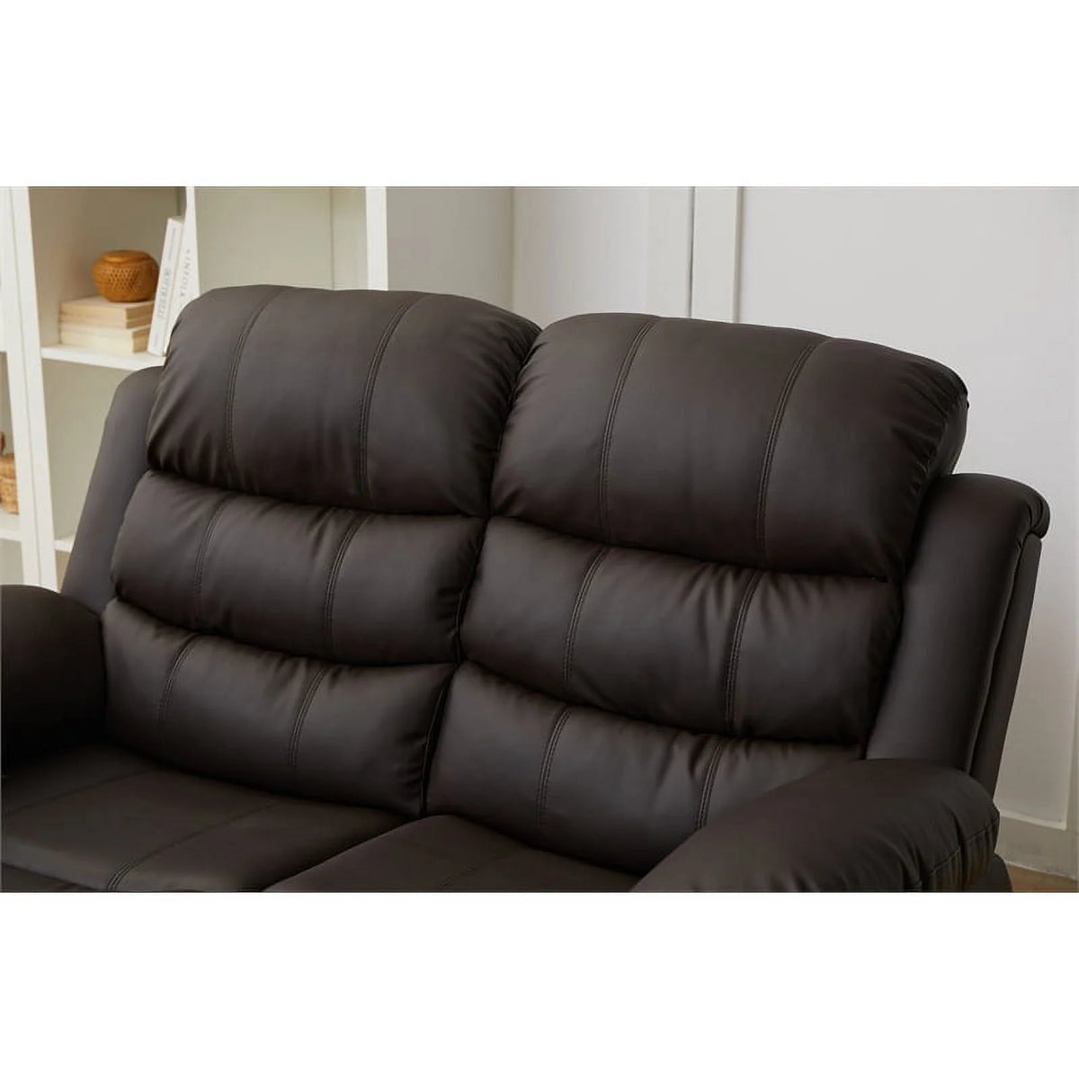 Brown Faux Leather Loveseat X32434