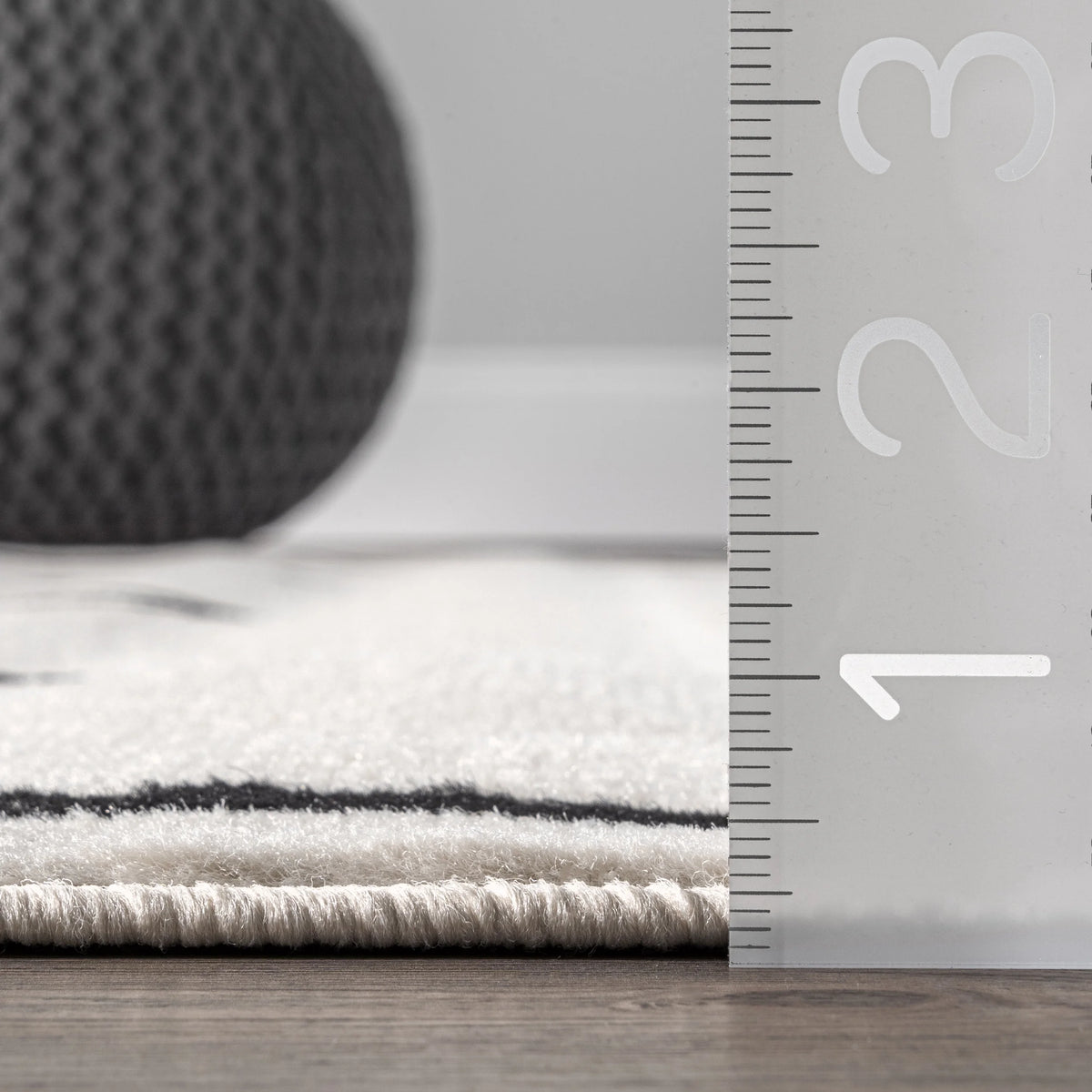 Black Area Rug V4049