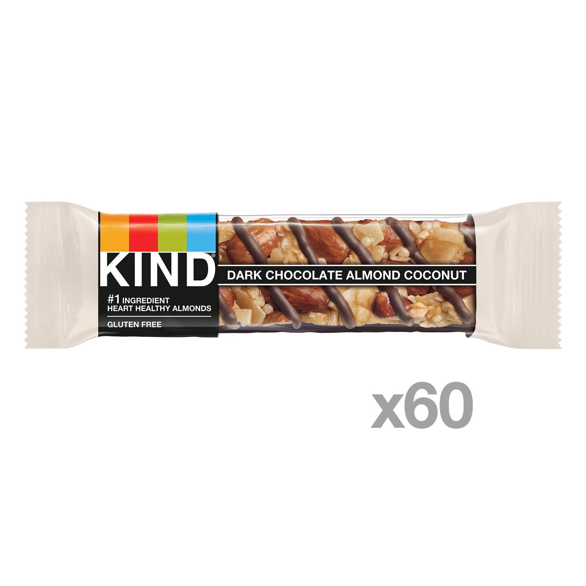 Dark Chocolate Almond Coconut Nut Bars, 1.4 Ounce, 60 Count Z122