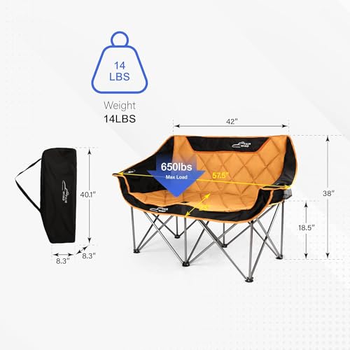 Oversized Fully Padded Folding Camping Chair Black E1471