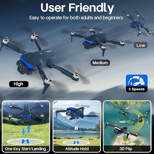 Foldable Drone with 2 Cameras 1080P HD O4536