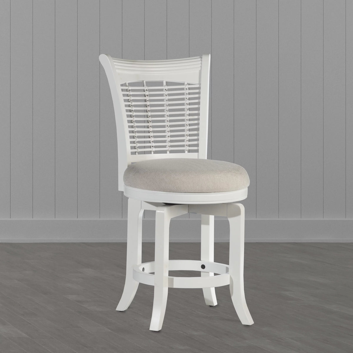 White Wood Counter Height Swivel Stool A903