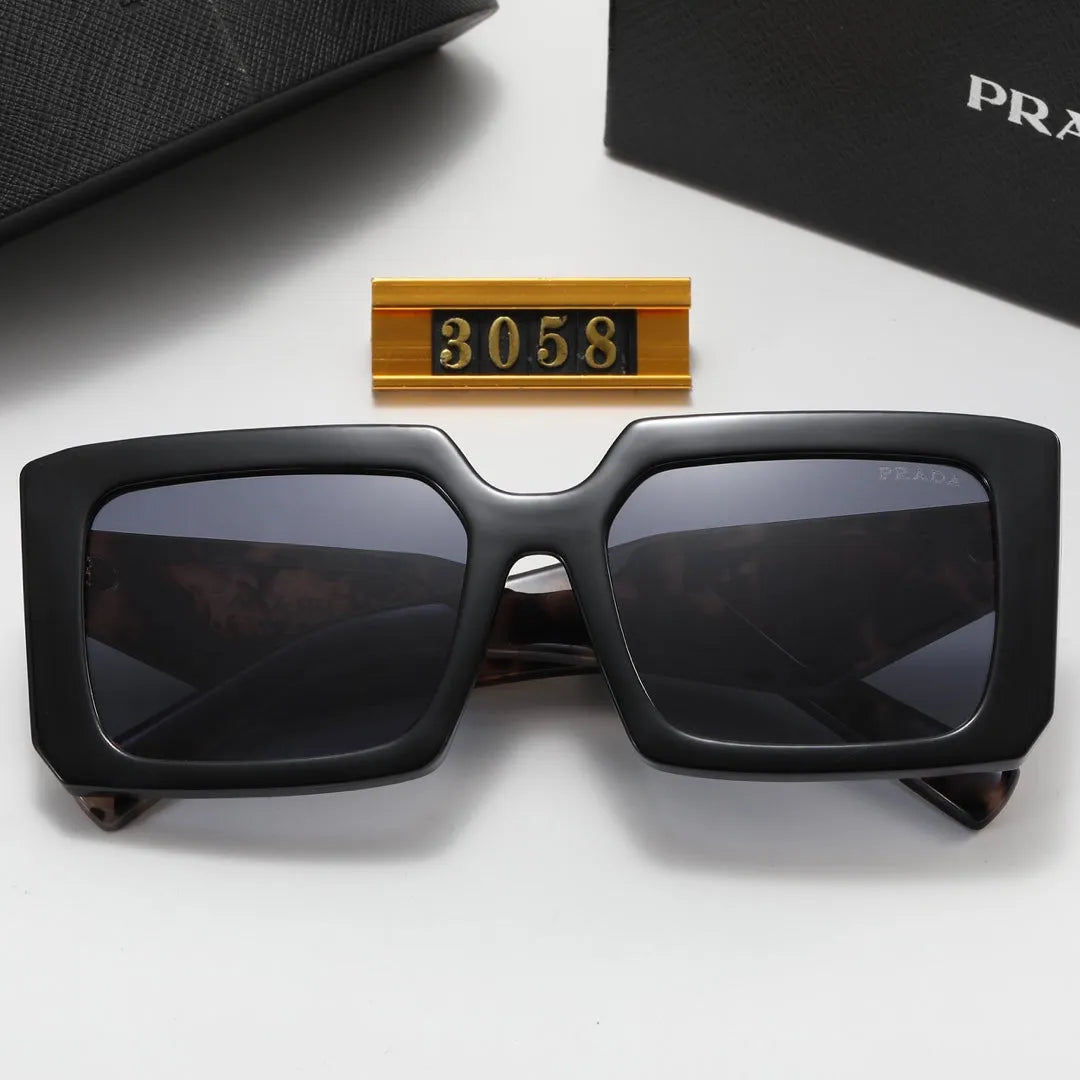 Triangle Letter Leopard Print Polarized Sunglasses T4564