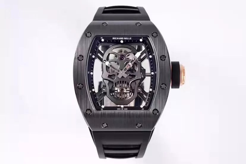 Skull Black Dial Black Bezel Black Rubber Strap Tourbillon Z728721