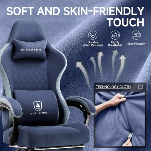 Fabric Gaming Chair with Footrest S781
