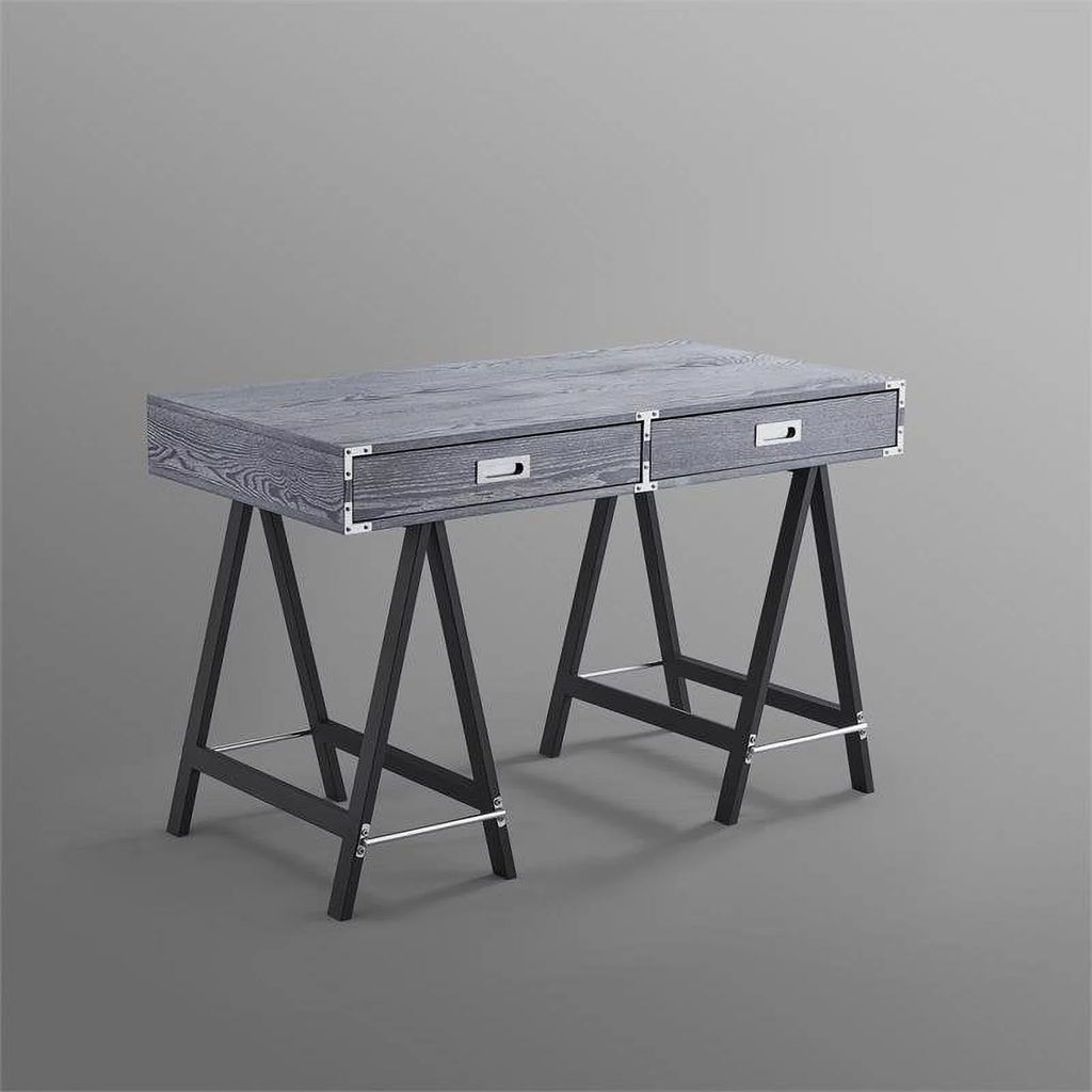 Gray 2-Drawer Wood Writing Desk A4246