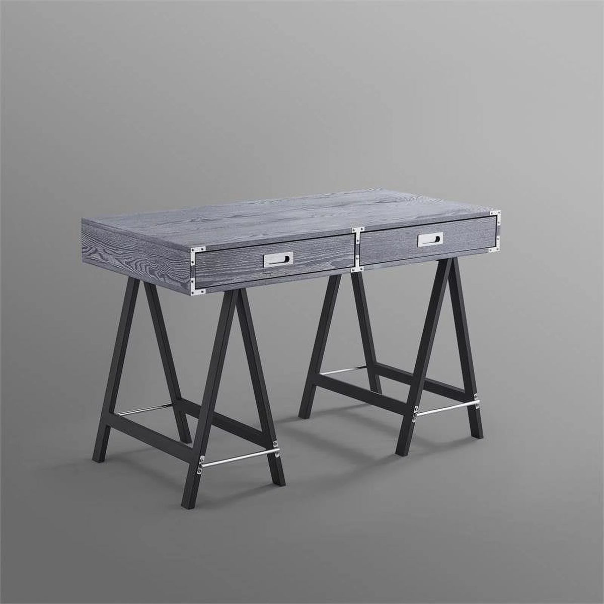 Gray 2-Drawer Wood Writing Desk A4246