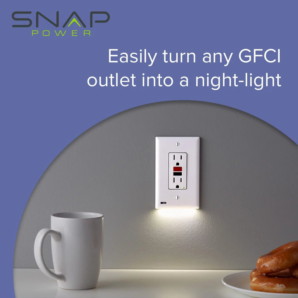 2 Pack Black GFCI Outlet Wall Plate with LED Night Light H481