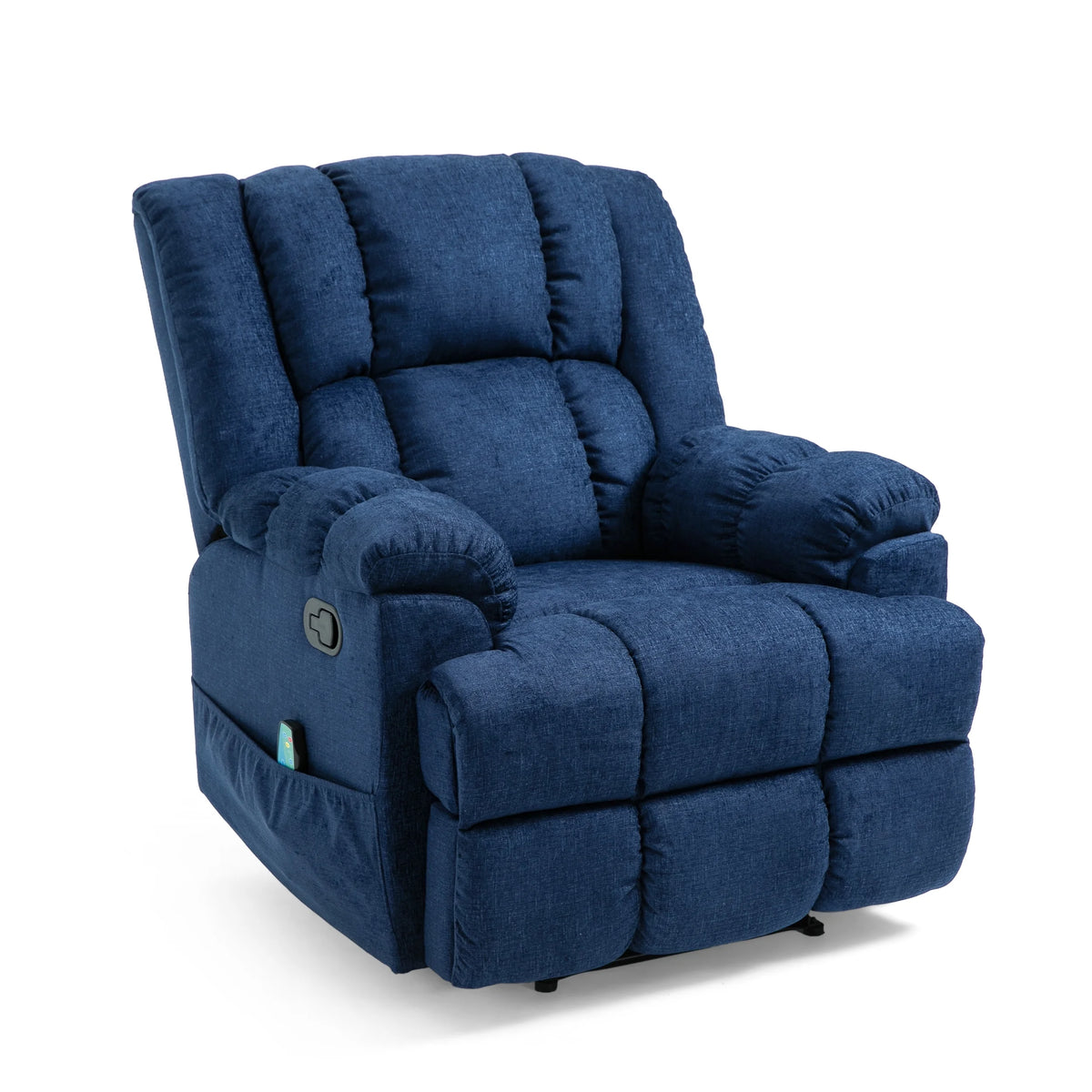 Navy Blue Fabric Tufted Recliner F2789