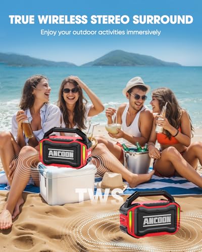 Bluetooth Wireless Speaker with Bass, 20H Playtime, IPX6 Waterproof (Black) C144