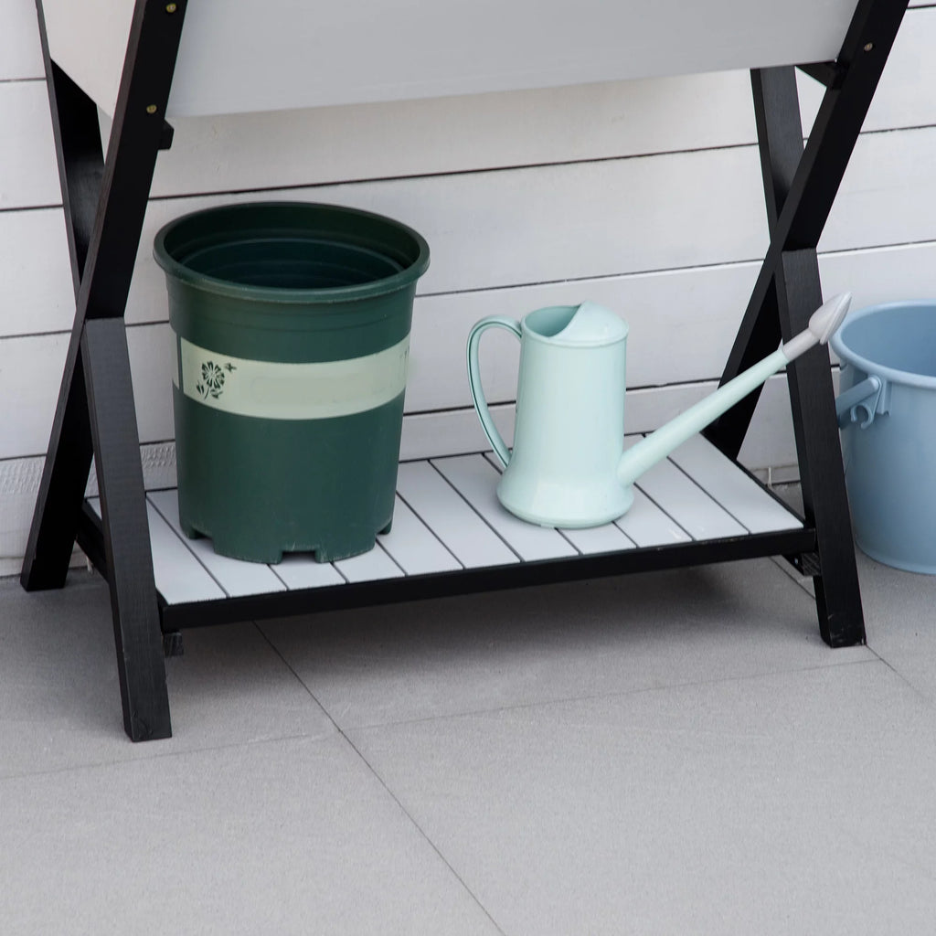 Wood Potting Bench Table with Storage Box N50437