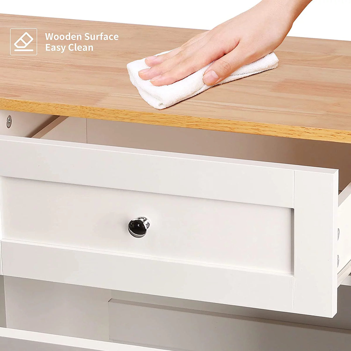 White 20 Gallon Wooden Tilt Out Trash Cabinet F616