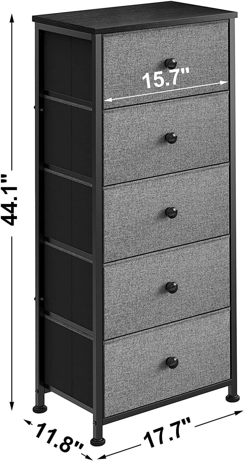 5 Drawer Narrow Tower Dresser with MDF Top X18835
