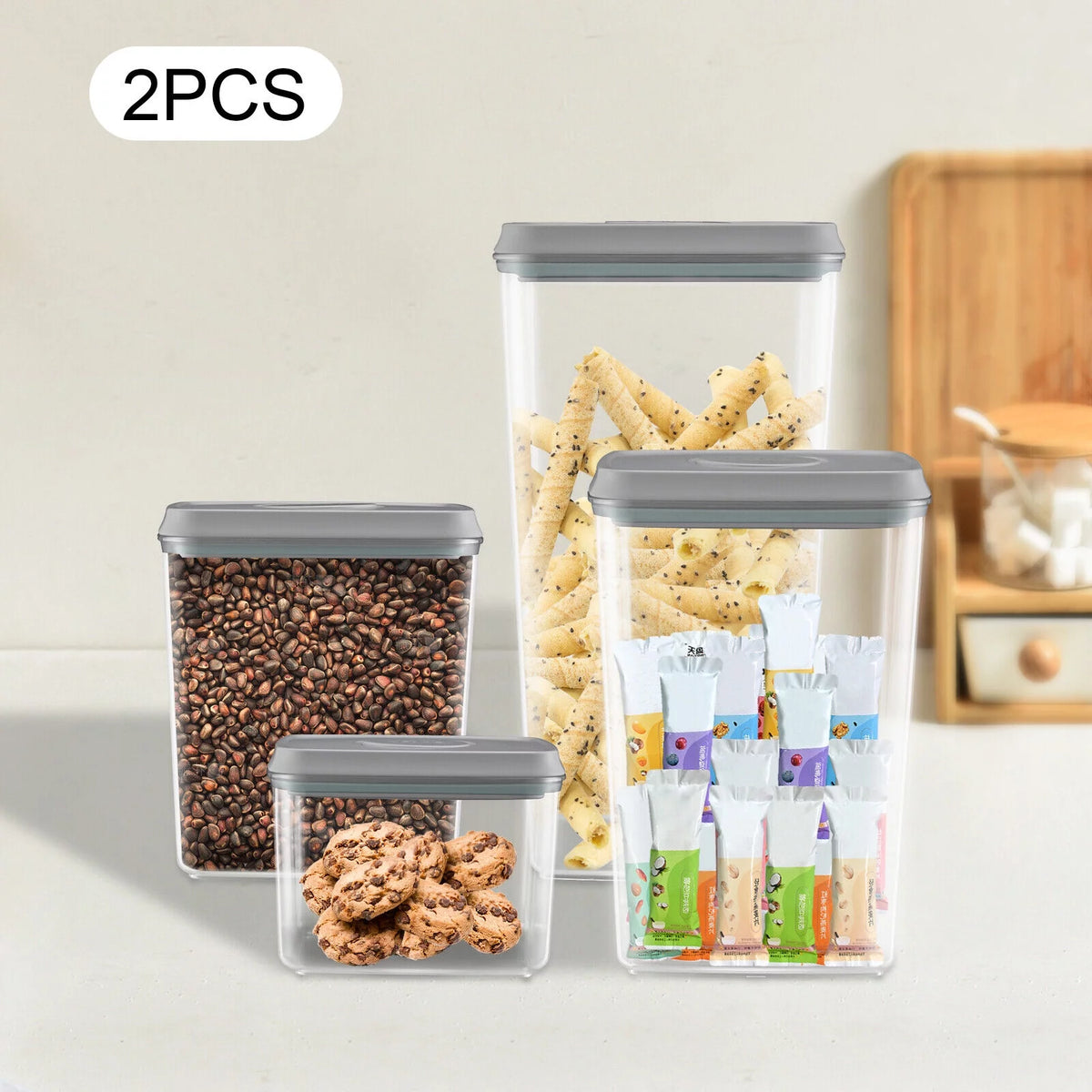 8 Piece Airtight Stackable Plastic Food Storage Containers W552