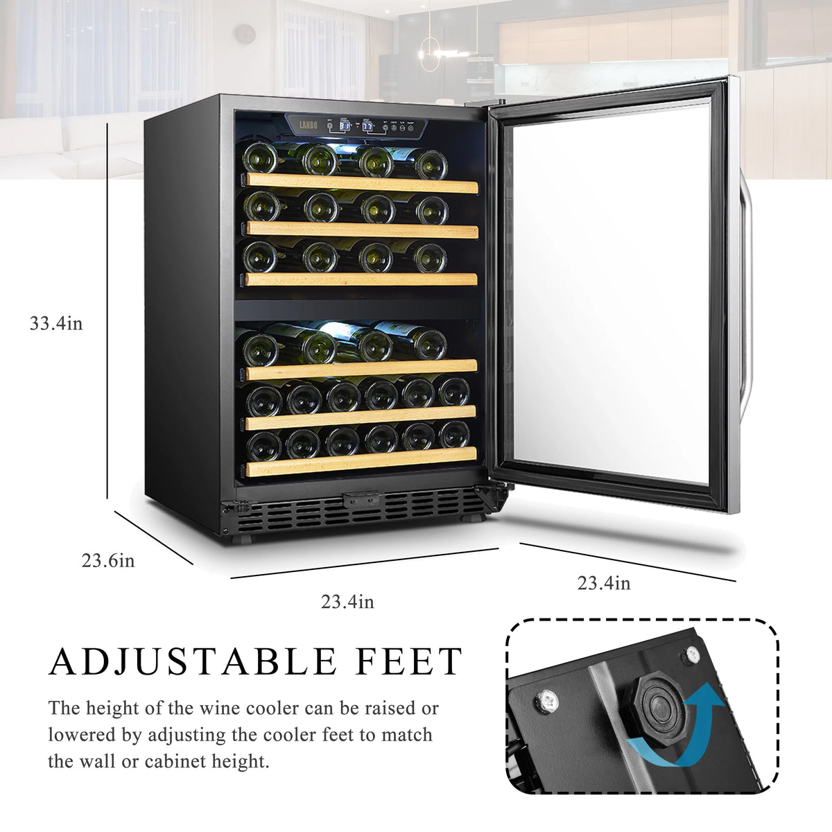 24 inch 44 Bottle Dual Zone Wine Cooler O9251