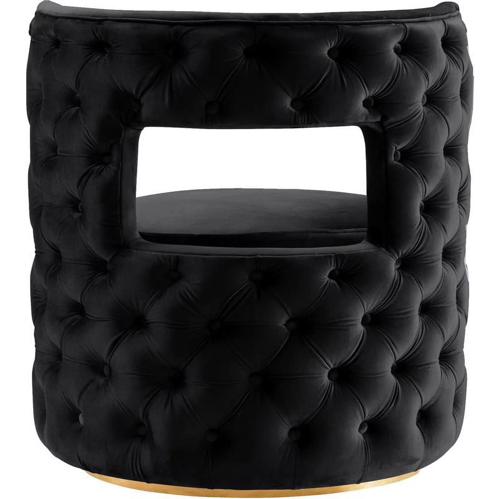 Black Gold Velvet Swivel Accent Chair X252959