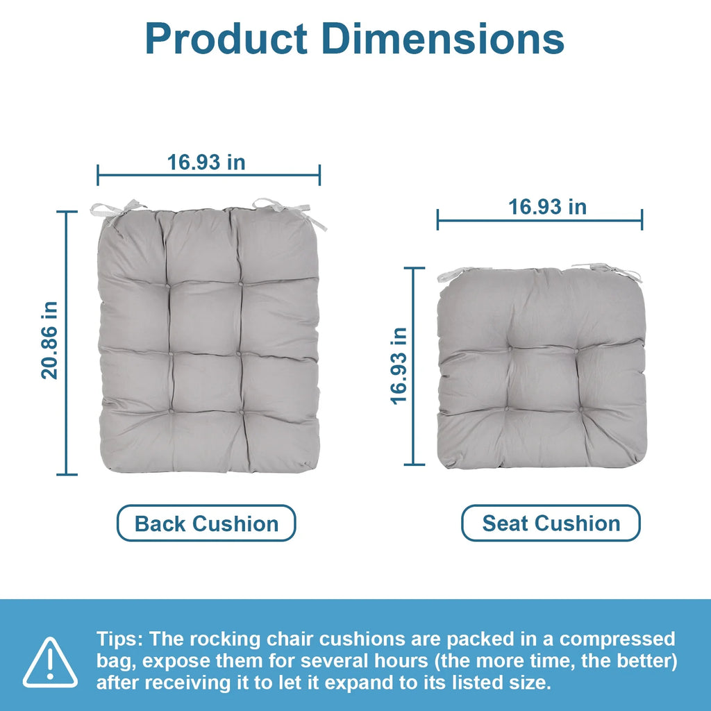 Grey 2 Piece Rocking Chair Cushion Set X88567