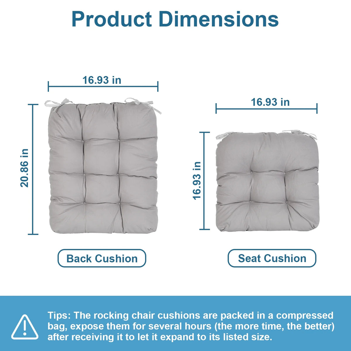 Grey 2 Piece Rocking Chair Cushion Set X88567