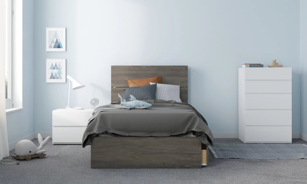 Twin Size Storage Wood Bed Frame with 3 Drawers M6192