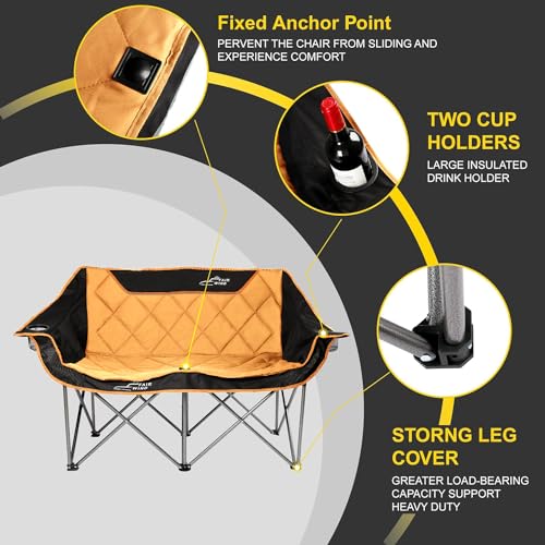 Oversized Fully Padded Folding Camping Chair Black E1471