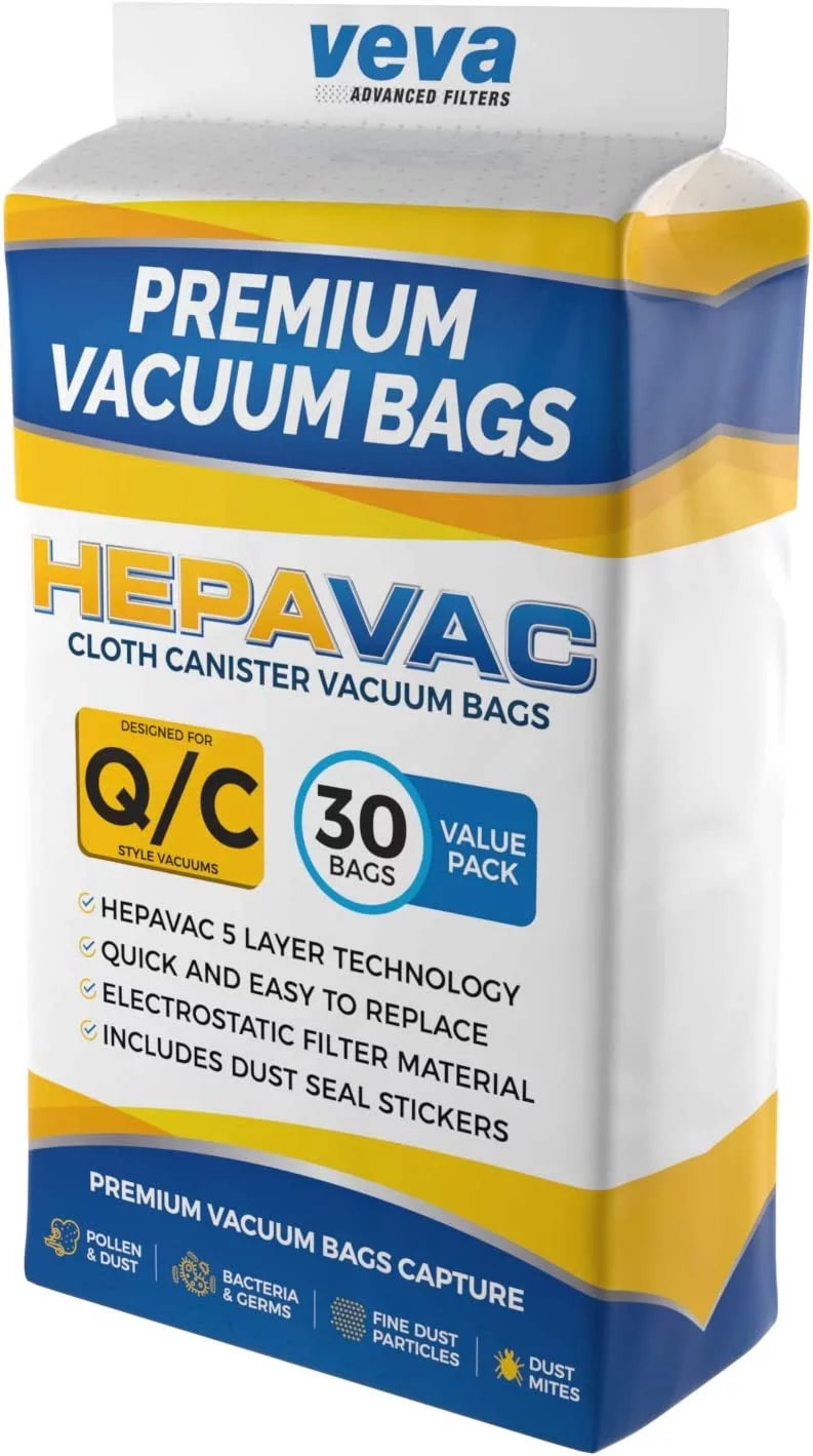30 Pack HEPA Vacuum Bags Type Q Cloth Bag E1283