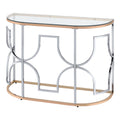 Glass Top Chrome and Gold Sofa Table M4060