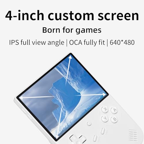Retro Handheld Game Console 4.0 inch IPS Screen Transparent Black O78427