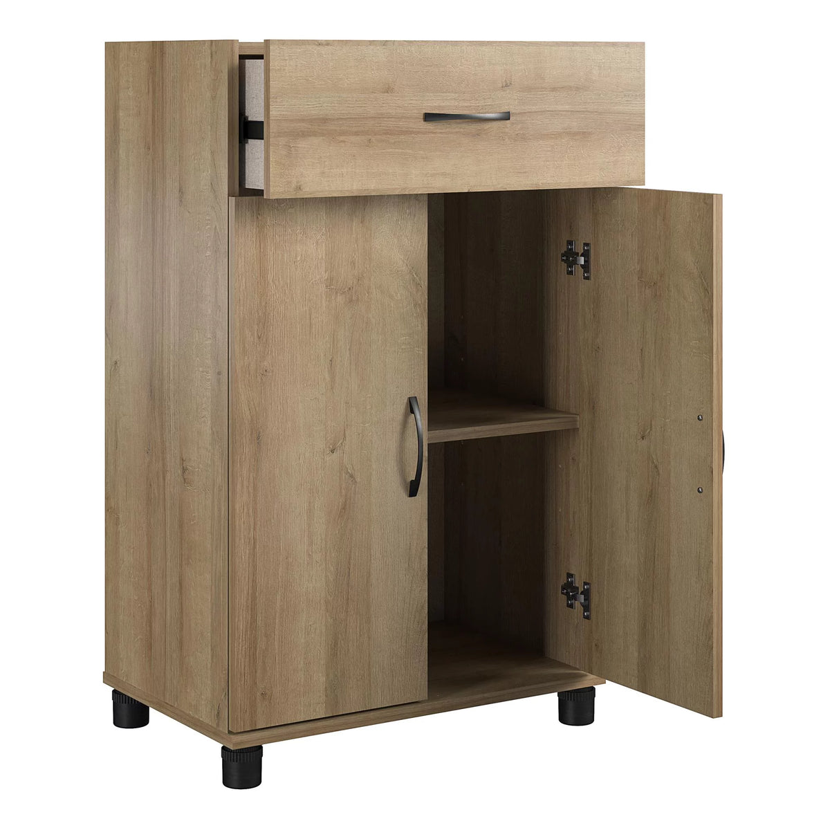 24" 1 Drawer 2 Door Storage Cabinet with Adjustable Shelf S285