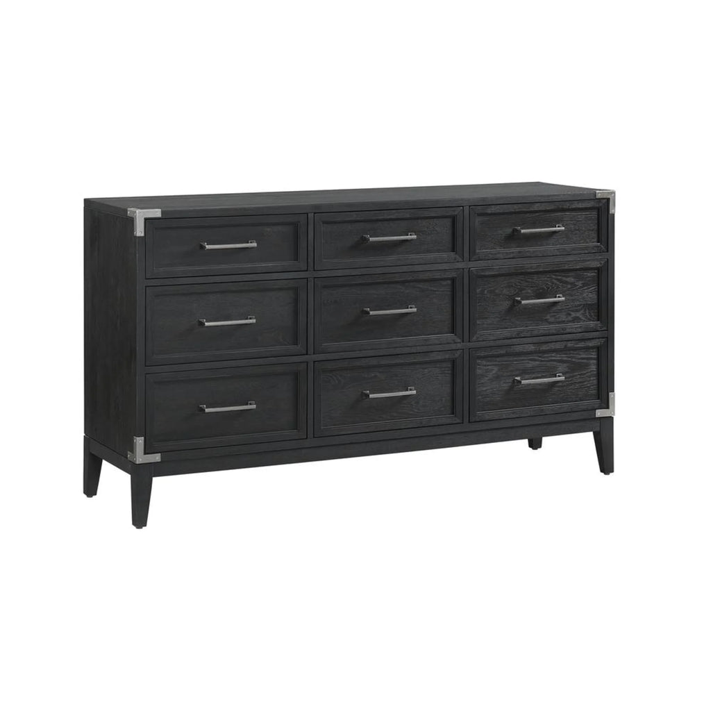 Black 9 Drawer Transitional Wood Dresser R27794