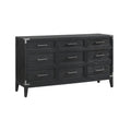 Black 9 Drawer Transitional Wood Dresser R27794