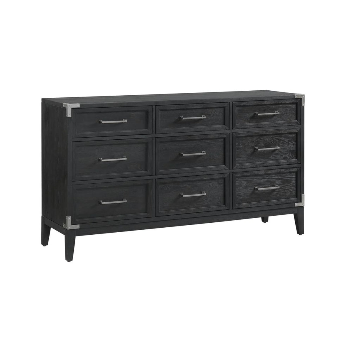 Black 9 Drawer Transitional Wood Dresser R27794
