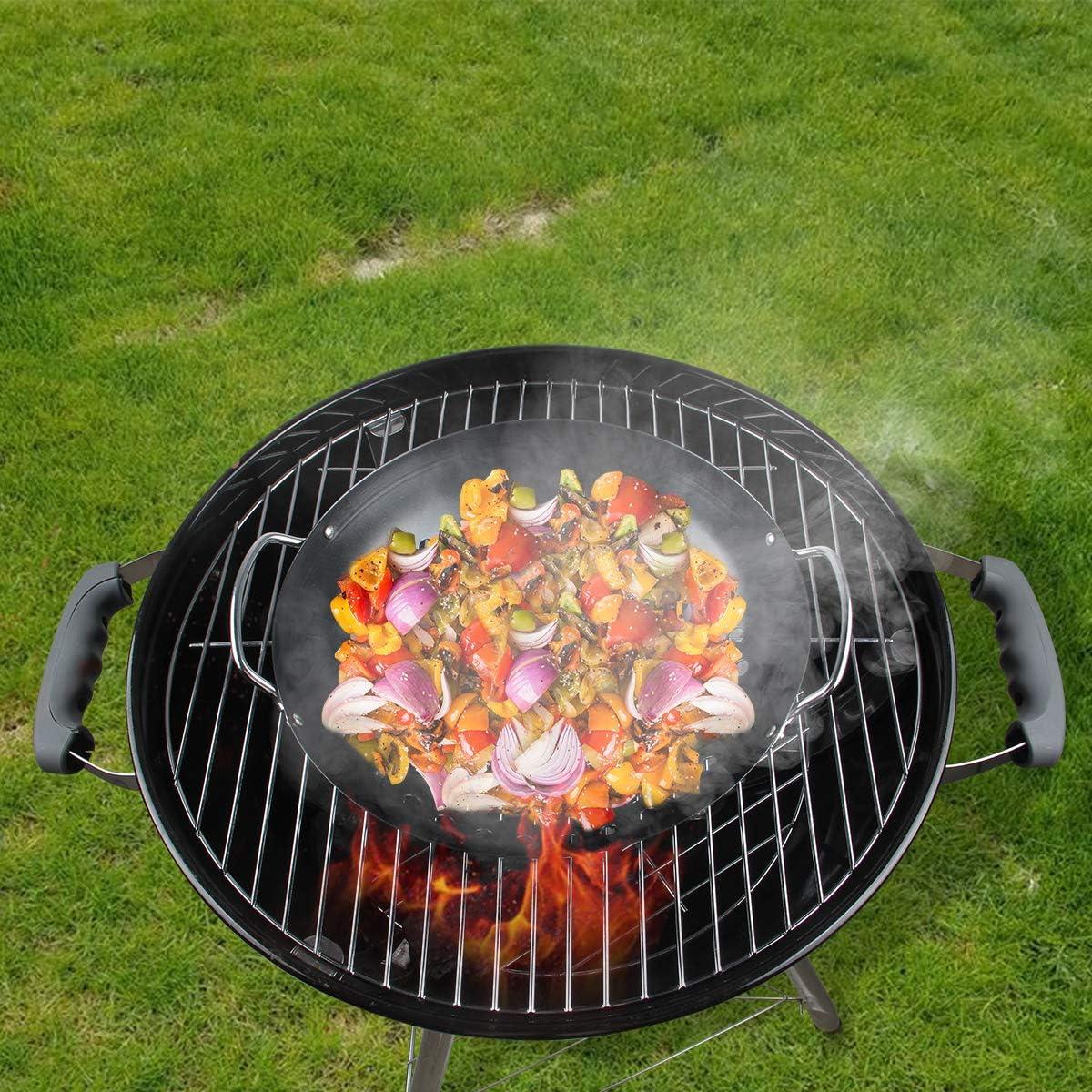 Round Grill Wok with Handle BBQ Accessory V1126