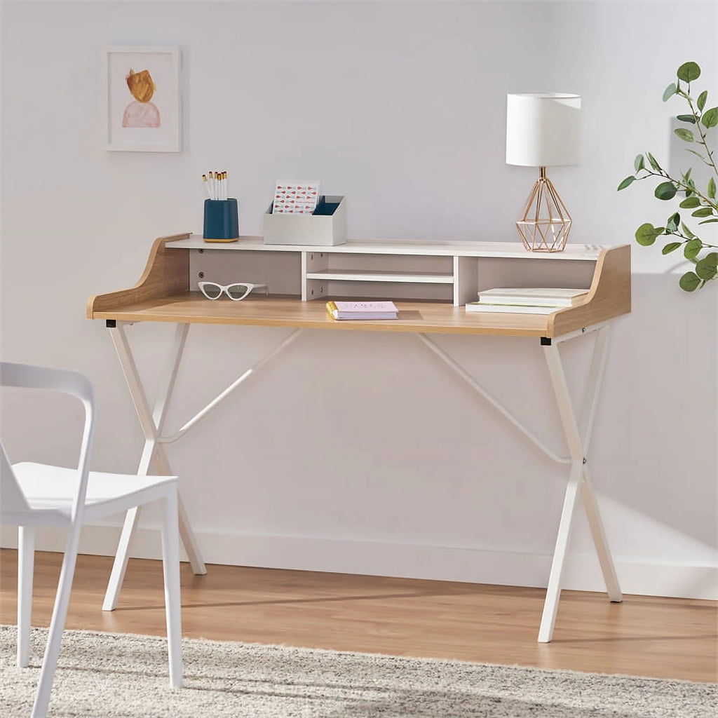 Oak and White Computer Desk I5775