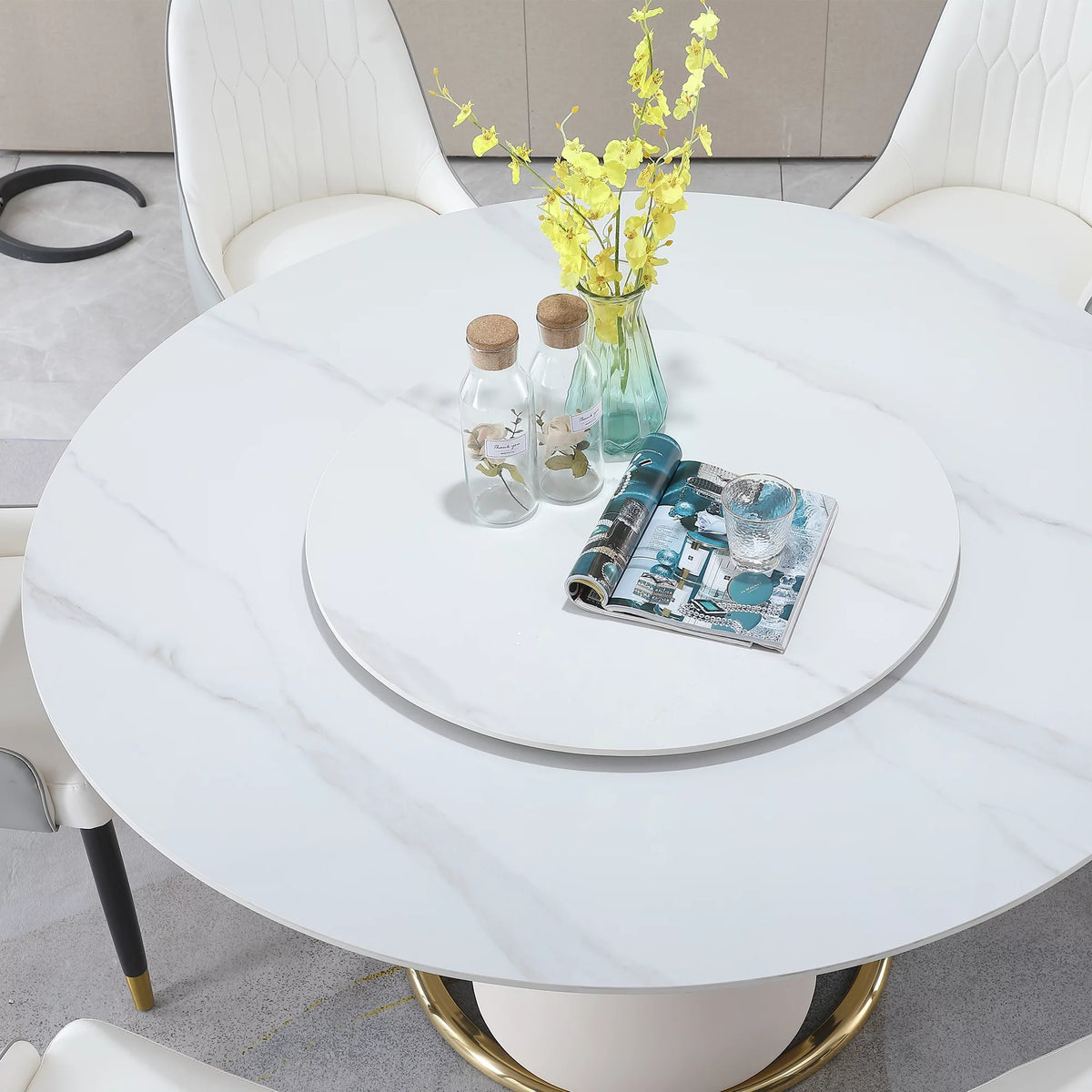 Sintered Stone Dining Table with 8 Chairs U823749