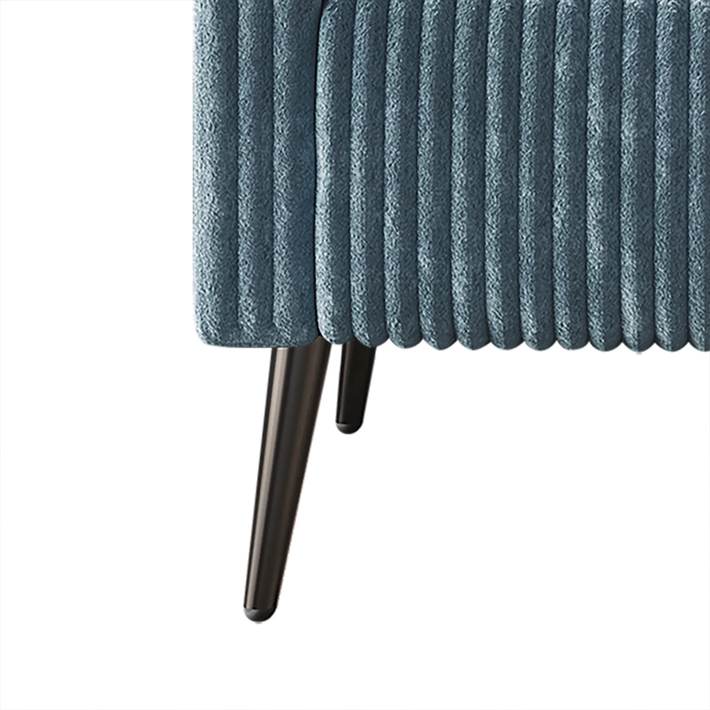 Light Blue Pleated Velvet Upholstered Loveseat Q3167