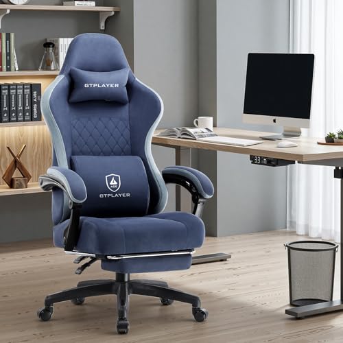 Fabric Gaming Chair with Footrest S781