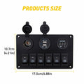 6 Gang Blue LED Waterproof Rocker Switch Panel O1162
