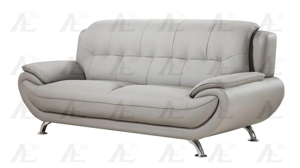 Gray Faux Leather Sofa and Loveseat Set 2Pcs N70484